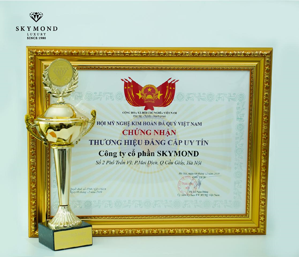 giấy khen của thương hiệu Skymond