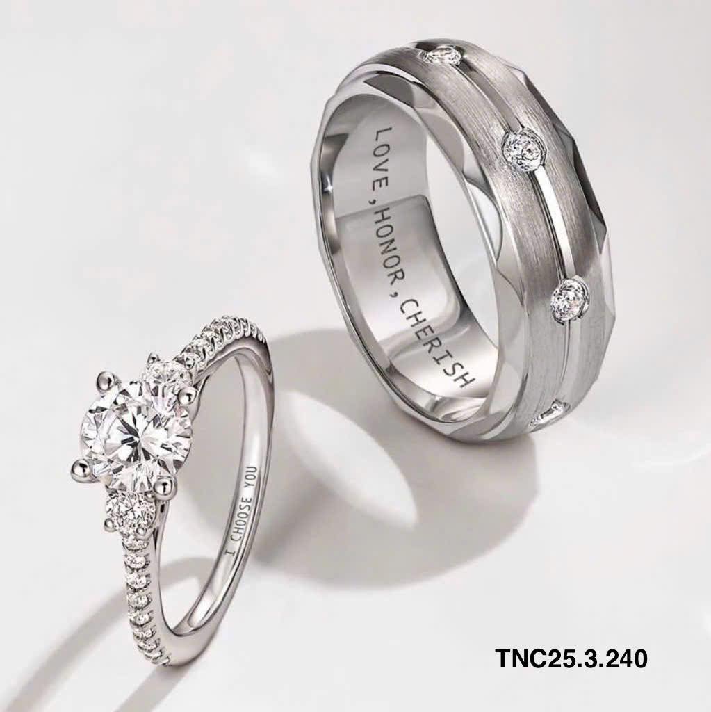 nhẫn kỷ niệm cưới platinum kim cương