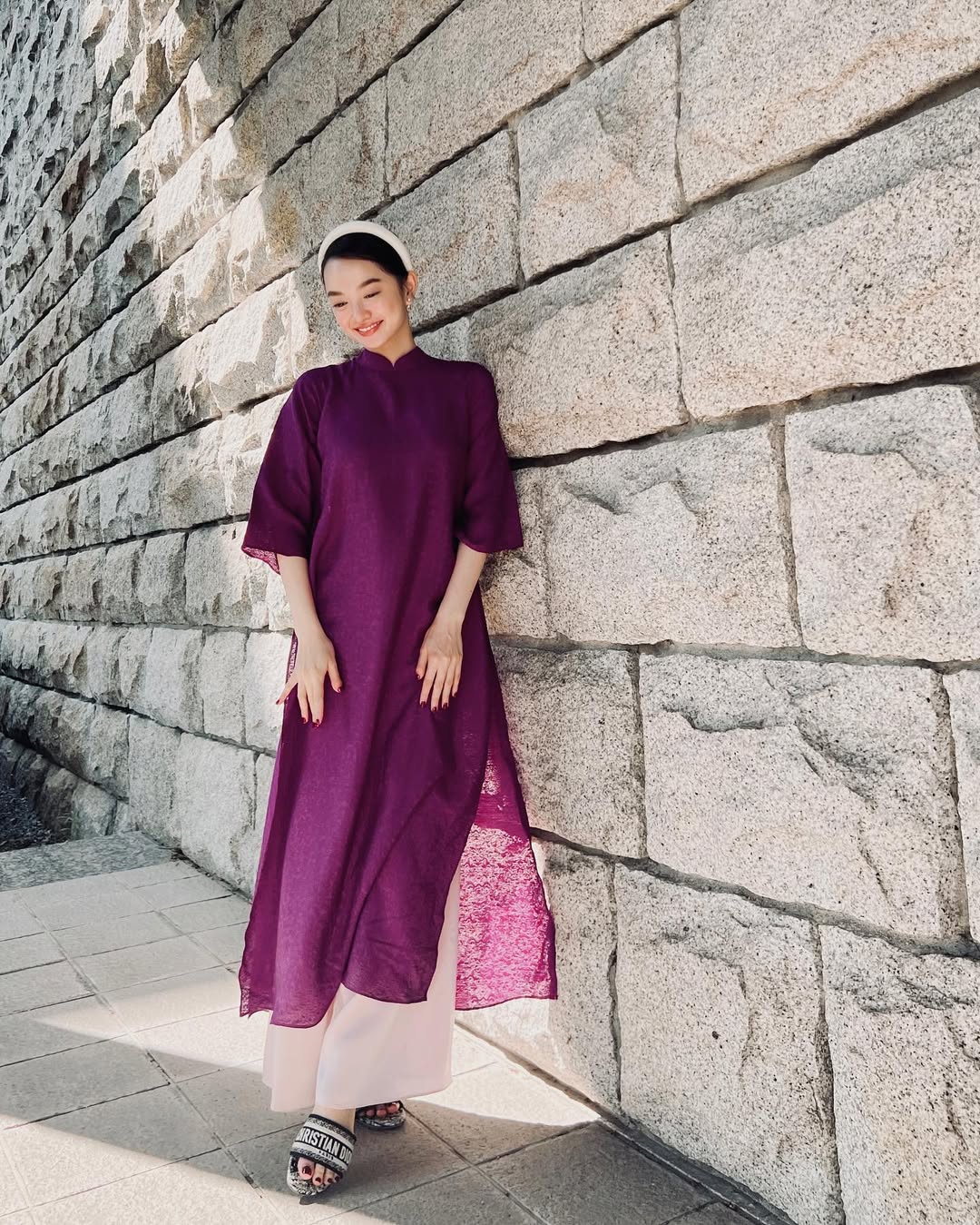 kaity nguyễn áo dài màu tím