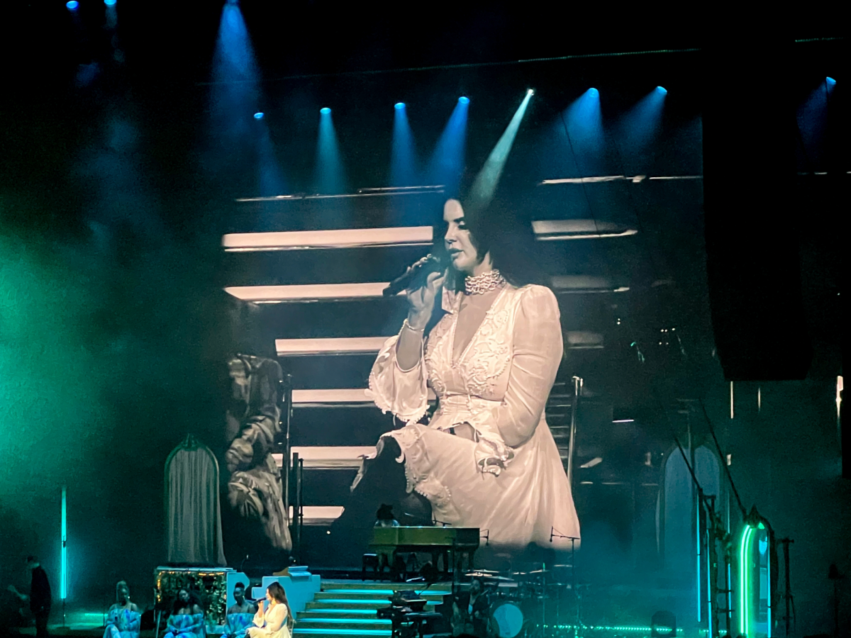 lana del rey diện đầm bồng trong concert